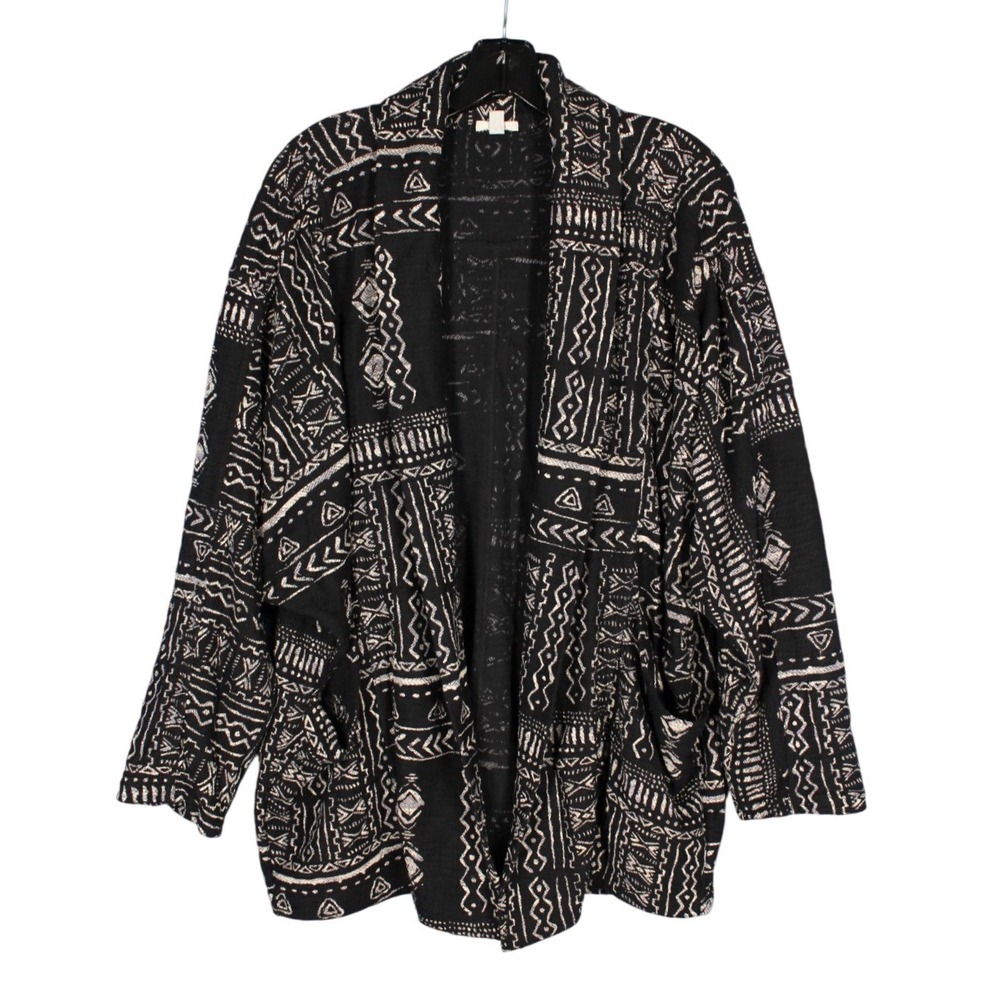 ECOTE By Urban Outfitters AZTEC Open Front SLOUCH POCKET Knit Sweater Cardigan S